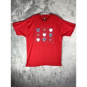 Vintage 90s Cottagecore Heart Graphic Tee‎ TShirt XL Screen Stars Single Stitch